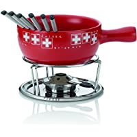 kela Bern - Juego de Fondue de Queso- 10 Piezas- Color Rojo